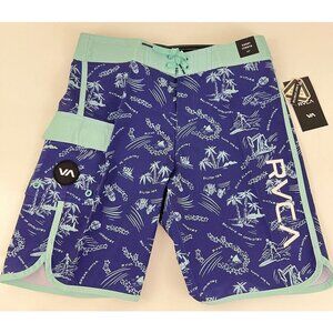 RVCA Eastern Boys 17 Inch Length Boardshorts Swim Trunks Boys Size 28